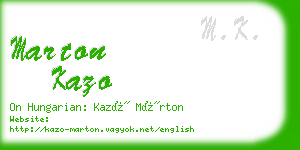 marton kazo business card